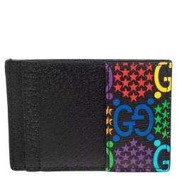 Pre Owned Gucci Multicolor GG Psychedelic Coated Canvas and Leather Card Holder