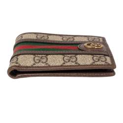 Gucci Beige/Brown Gucci Supreme Canvas and Leather Ophidia GG Bifold Wallet