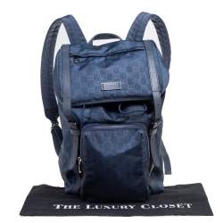 Pre Owned حقيبة ظهر غوتشي لايت جلد ونايلون غوتشيسيما أزرق