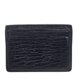 Gucci Black Leather Interlocking G Logo Card Case 