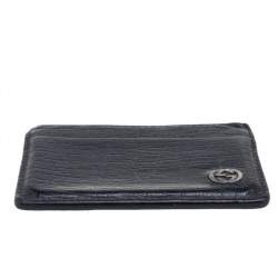 Gucci Black Leather Interlocking G Logo Card Case 