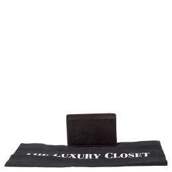 مملوكة مسبقًا حافظة بطاقات غوتشي جلد غوتشيسيما بني داكن