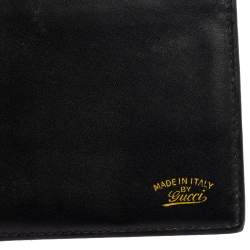 Pre Owned Gucci Black Leather Bifold Wallet