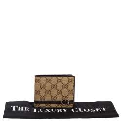Gucci Brown/Beige GG Canvas and Leather Bifold Wallet