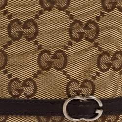 Gucci Brown/Beige GG Canvas and Leather Bifold Wallet