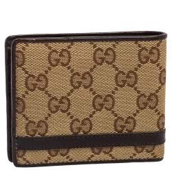 Gucci Brown/Beige GG Canvas and Leather Bifold Wallet
