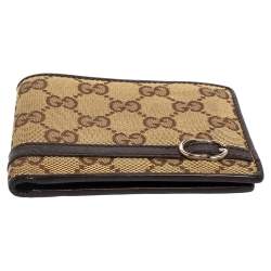 Gucci Brown/Beige GG Canvas and Leather Bifold Wallet