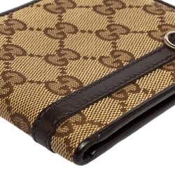 Gucci Brown/Beige GG Canvas and Leather Bifold Wallet