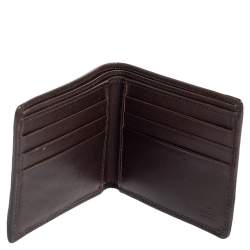 Gucci Brown/Beige GG Canvas and Leather Bifold Wallet