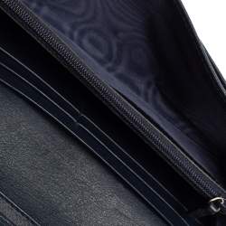 Pre Owned محفظة غوتشي طويلة قلا ب جلد غوتشيسيما كحلي