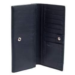 Pre Owned محفظة غوتشي طويلة قلاب جلد غوتشيسيما كحلي