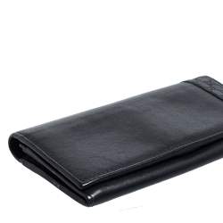 Pre Owned محفظة غوتشي طويلة قلاب جلد غوتشيسيما كحلي