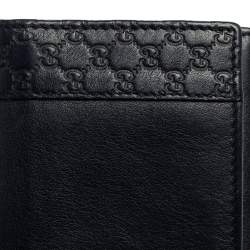 Pre Owned محفظة غوتشي طويلة قلاب جلد غوتشيسيما كحلي