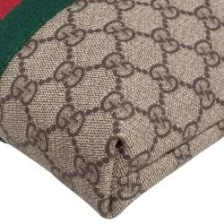 Gucci Beige/Black GG Supreme Canvas and Leather Vintage Web Messenger Bag