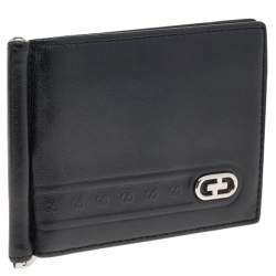 مملوكة مسبقًا Gucci Black Leather Money Clip Bifold Wallet