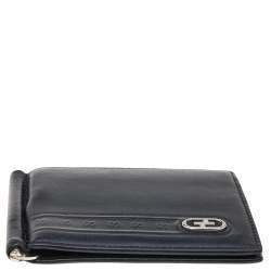 مملوكة مسبقًا Gucci Black Leather Money Clip Bifold Wallet