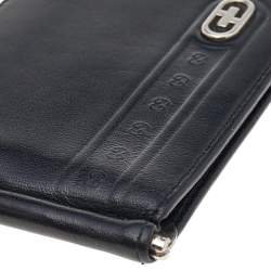 مملوكة مسبقًا Gucci Black Leather Money Clip Bifold Wallet
