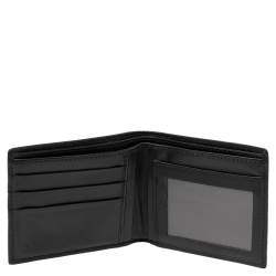 Pre Owned محفظة غوتشي جلد غوتشيسيما أسود ثنائي الطي