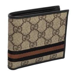 Pre Owned محفظة غوتشي طيه ثنائيه ويب كانفاس سوبريم جي جي بيج