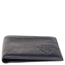 مملوكة مسبقًا محفظة غوتشي ثنائي الطية جلد أسود