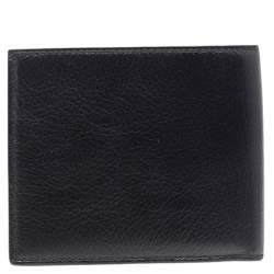 مملوكة مسبقًا محفظة غوتشي ثنائي الطية جلد أسود