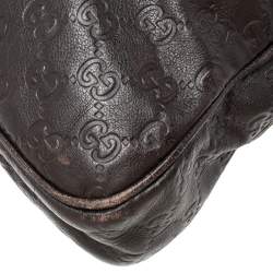 Gucci Brown GG Embossed Leather Briefcase