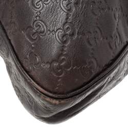 Gucci Brown GG Embossed Leather Briefcase