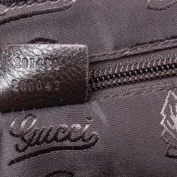 Gucci Brown GG Embossed Leather Briefcase