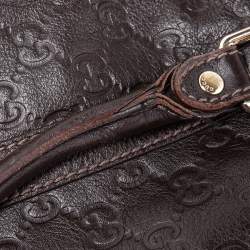 Gucci Brown GG Embossed Leather Briefcase