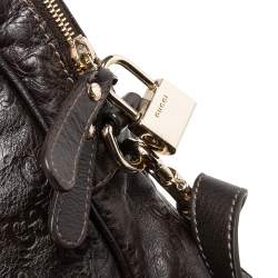Gucci Brown GG Embossed Leather Briefcase