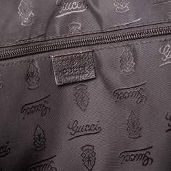 Gucci Brown GG Embossed Leather Briefcase