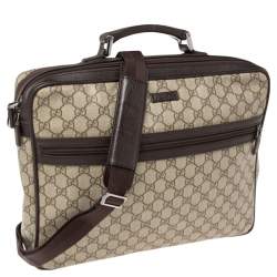 Gucci Beige/Brown GG Coated Canvas And Leather Medium Briefcase