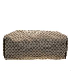 Gucci Beige/Ebony GG Canvas and Leather Carryall Duffle Bag