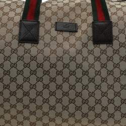 Gucci Beige/Ebony GG Canvas and Leather Carryall Duffle Bag