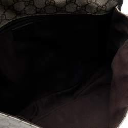 Gucci Beige/Brown GG Supreme Canvas And Leather Web Detail Messenger Bag