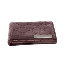 Pre Owned محفظة غوتشي جلد غوتشيسيما أحمر ثنائية الطي