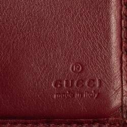 Pre Owned محفظة غوتشي جلد غوتشيسيما أحم ر ثنائية الطي