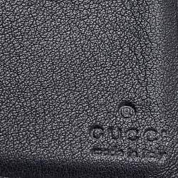 مملوكة مسبقًا Gucci Black Microguccissima Leather Money Clip Bifold Wallet