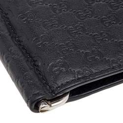 Pre Owned Gucci Black Microguccissima Leather Money Clip Wallet