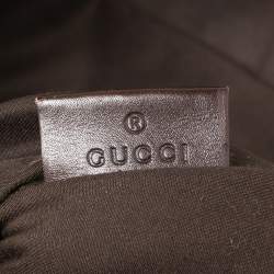 Pre Owned Gucci Beige/Brown GG Canvas And Leather Laptop Briefcase