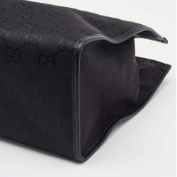Pre Owned Gucci Black GG Nylon And Leather GG Off the Grid Tote