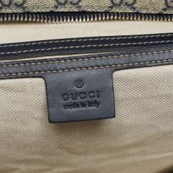 مملوكة مسبقًا حقيبة ماسنجر غوتشي كانفاس جي جي سوبريم بيج/أزرق كحلي بسحاب علوي 