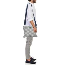 مملوكة مسبقًا حقيبة ماسنجر غوتشي كانفاس جي جي سوبريم بيج/أزرق كحلي بسحاب علوي 