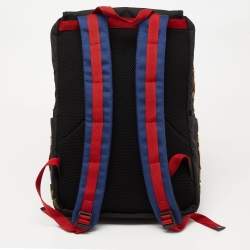 مملوكة مسبقًا حقيبة ظهر غوتشي كانفاس أسود مطرز