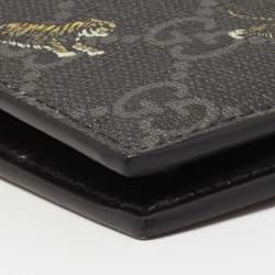 Gucci Black/Grey GG Supreme Canvas Tiger Print Bifold Wallet