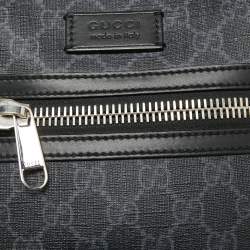 Gucci Black GG Supreme Canvas and Leather Small Messenger Bag