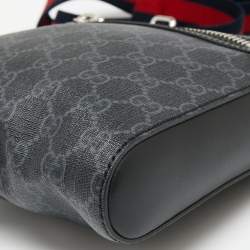 Gucci Black GG Supreme Canvas and Leather Small Messenger Bag