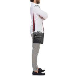 Gucci Black GG Supreme Canvas and Leather Small Messenger Bag
