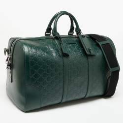مملوكة مسبقًا Gucci Green Guccissima Leather Duffel Bag