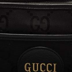 Gucci Black GG Nylon and Leather Off the Grid Wash Bag